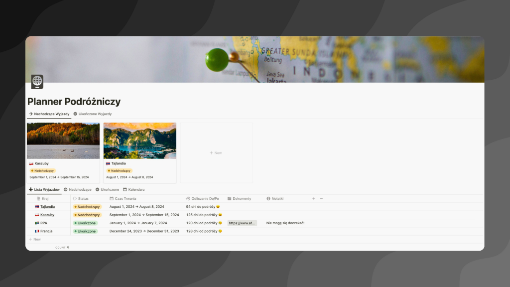 Aplikacja do planowania wakacji